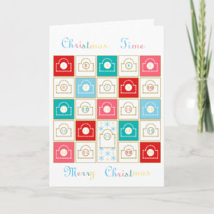 Vintager Einführungs-Kalender personifizieren Feiertagskarte