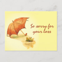 Vintager einsamer Frosch mit Schirm-Beileid