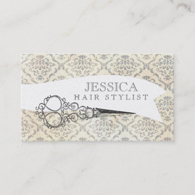 Vintager einzigartiger Beruflicher Friseur Stylist Visitenkarte (Vorderseite)