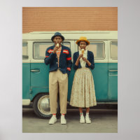 Vintager Eiscreme-Moment