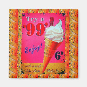 Vintager Eiscreme-Vorzeichenmagnet Magnet