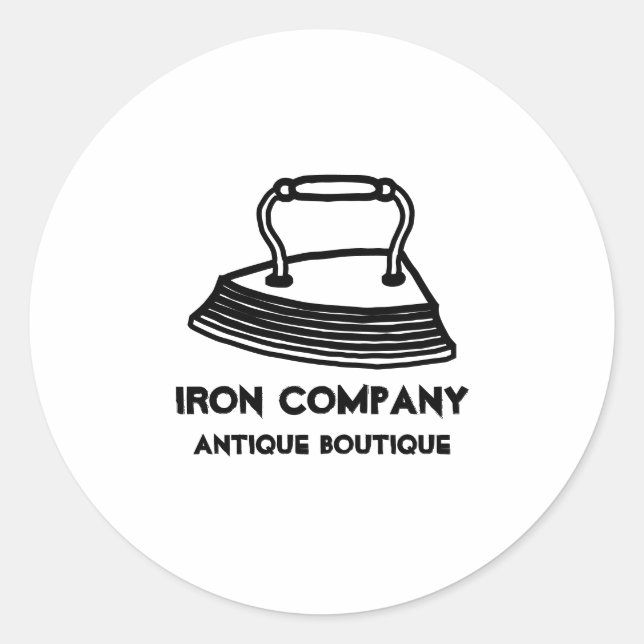 Vintager Eisen Runder Aufkleber (Vorderseite)