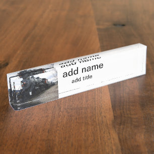 Vintager Eisenbahn-Dampfzug Namensplakette