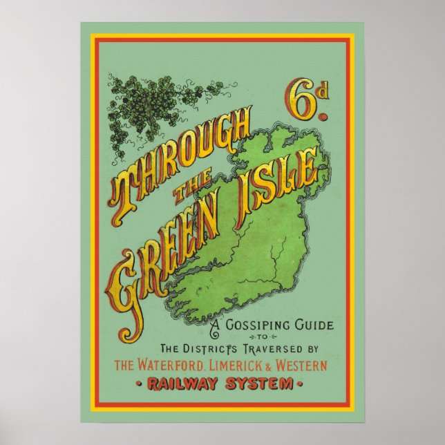 Vintager Eisenbahnreiseführer für Irland Poster (Vorne)