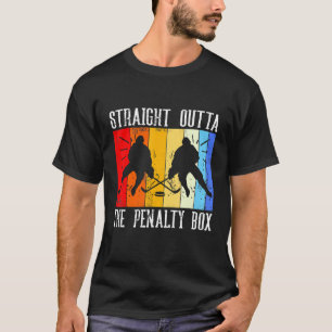 Vintager Eishockeyspieler direkt über dem Penal T-Shirt