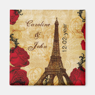 Vintager Eisturm Paris Save the Date Magnet
