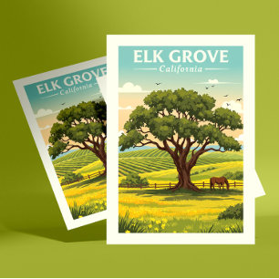 Vintager Elch Grove California Postkarte