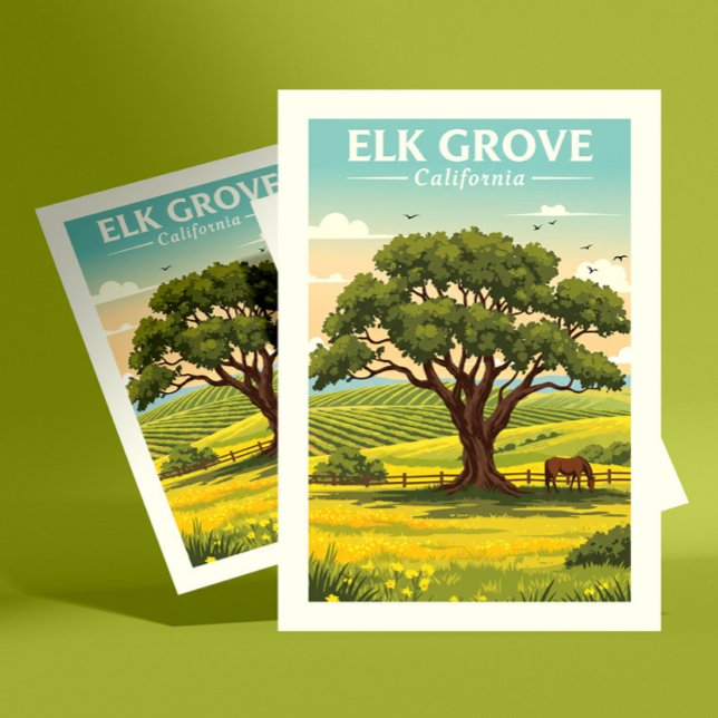 Vintager Elch Grove California Postkarte (Von Creator hochgeladen)