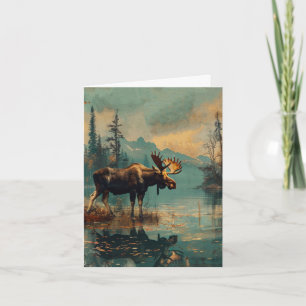 Vintager Elchsee Herbstblatt Vert Leere