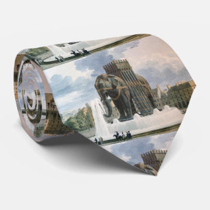 Vintager Elefant der Bastille-Illustration Krawatte