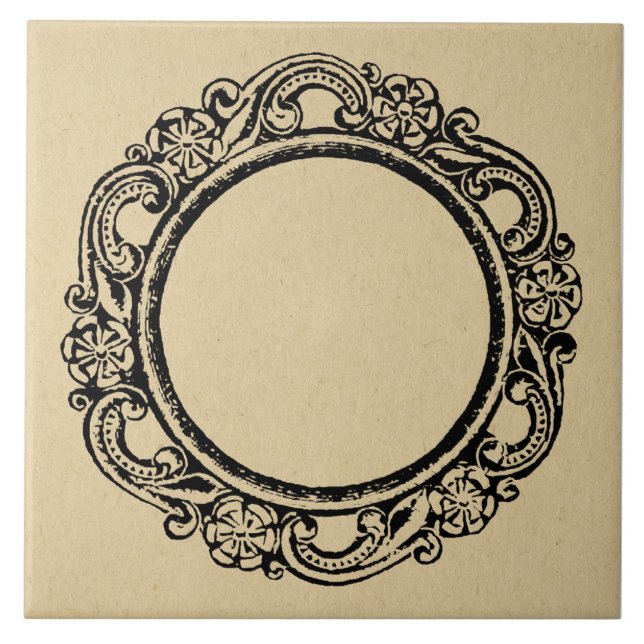 Vintager, eleganter Circular Frame - ADD-TEXT Fliese (Vorderseite)