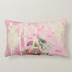 Vintager eleganter rosa Turm-Leuchter Paris Eiffel Lendenkissen