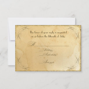 Vintager Eleganter Tea-Feste Hochzeit RSVP Karte