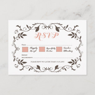 Vintager eleganter Viktorianischer Blüh-Hochzeitsb RSVP Karte