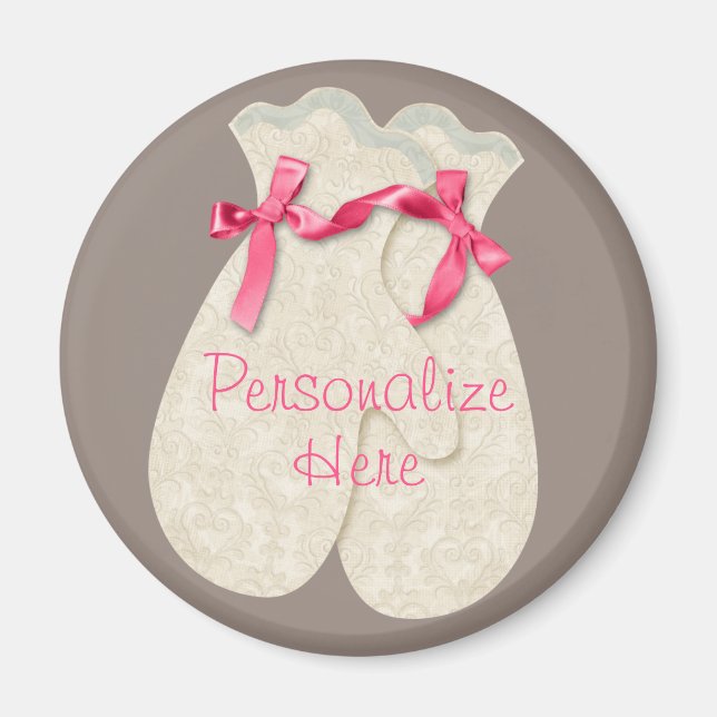 Vintager, eleganter Winter-Fanttenband Magnet (Vorne)