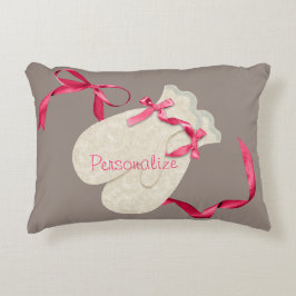 Vintager, eleganter Wintermilch mit Bandschnee Dekokissen