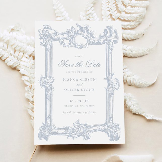 Vintager eleganter Zierrahmen-Hochzeitstag Gerette Einladung (Von Creator hochgeladen)