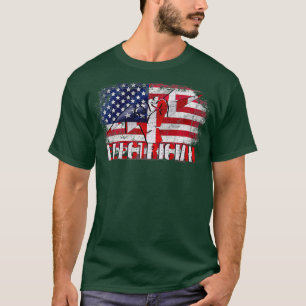 Vintager Elektro mit amerikanischer Fahne T-Shirt