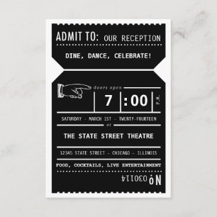 Vintager Empfang für das Theaterticket Einfügung i Begleitkarte