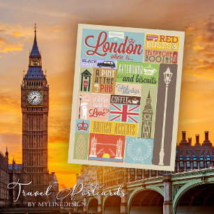 Vintager Empfang in London Postkarte