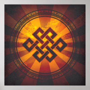 Vintager endloser Knoten-Druck Poster