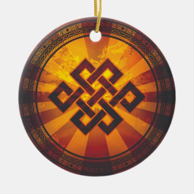 Vintager endloser Knoten Keramikornament (Vorne)