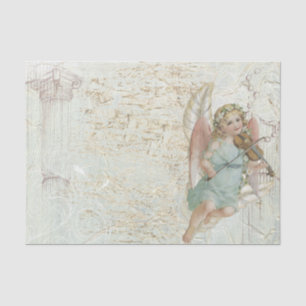 Vintager Engel mit Geige Seidenpapier