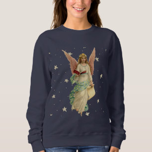 Vintager Engel mit Sternen Sweatshirt