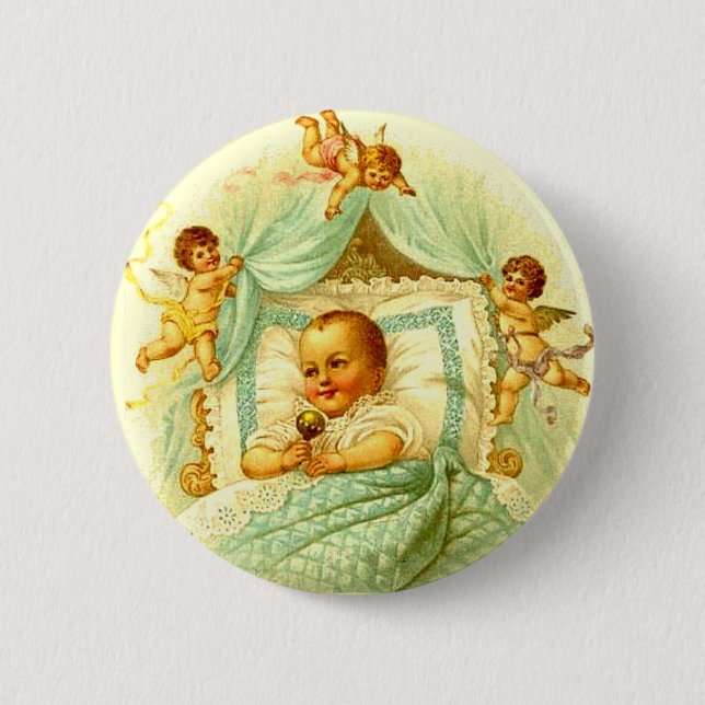 Vintager Engel-neue Button (Vorderseite)