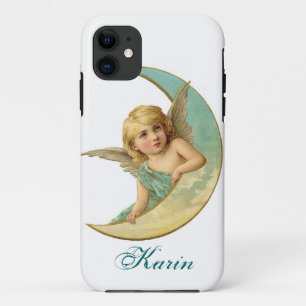 Vintager Engel und Moon iPhone Case Ihren Namen hi