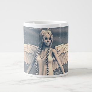Vintager Engel unter dem Regenbogen Jumbo-Tasse