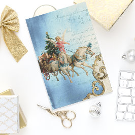 Vintager Engel Weihnachtswagen Decoupage Craft Seidenpapier