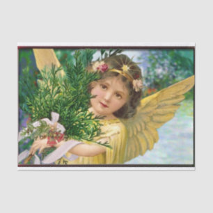 Vintager Engel zu Weihnachten im Schnee Seidenpapier