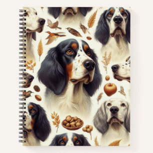 Vintager englischer Setter nahtlos Notizbuch