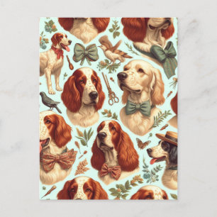 Vintager englischer Setter nahtlos Postkarte