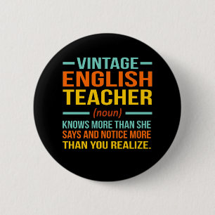 Vintager Englischlehrer - Definition Button