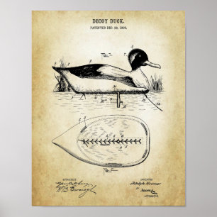 Vintager Entendekor Nr. 1 Wanddekor Jagdgeschenk Poster