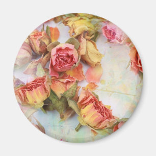 Vintager Entwurf der trockenen Rosen Magnet