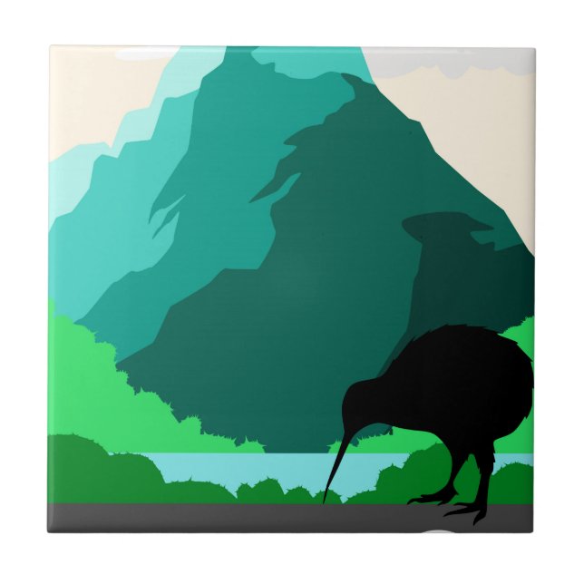 Vintager Entwurf Neuseelands Fliese (Vorderseite)