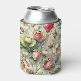 Vintager Erdbeergarten Botanische Wasserfarbe Dosenkühler