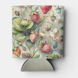 Vintager Erdbeergarten Botanische Wasserfarbe Dosenkühler