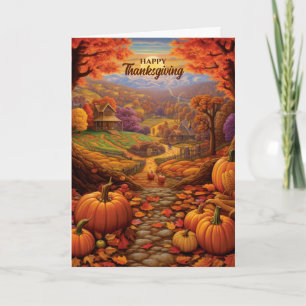 Vintager Erntedank des Pumpkettenweges Feiertagskarte