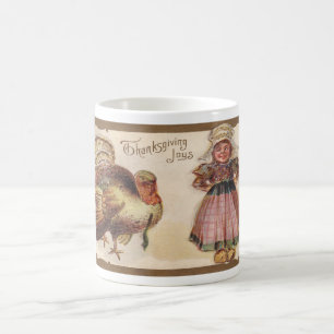 Vintager Erntedank, die Türkei, Pilger-Mädchen Tasse