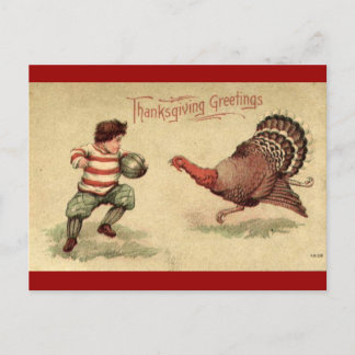 Vintager Erntedank die Türkei und Jungen-Postkarte Feiertagspostkarte