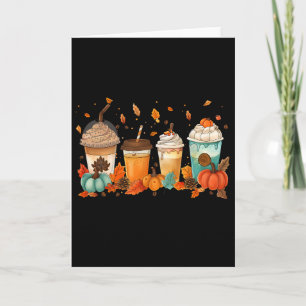 Vintager Erntedank Fall Pumpkin Gewürz Latte Coff Karte