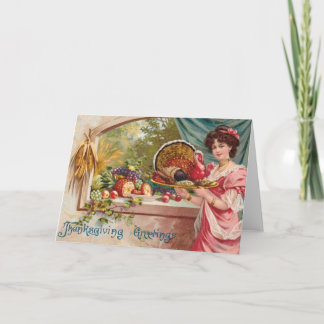 Vintager Erntedank Feiertagskarte
