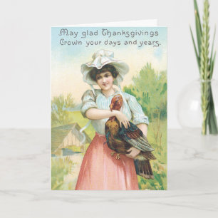 Vintager Erntedank Feiertagskarte