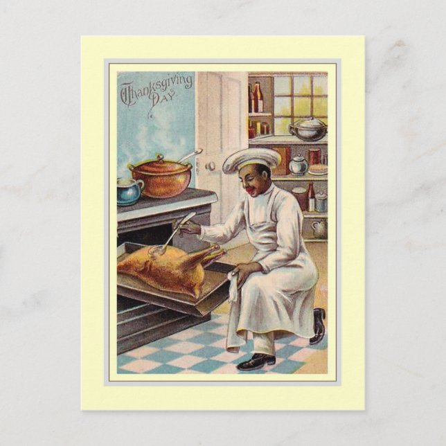 Vintager Erntedank Feiertagspostkarte (Vorderseite)