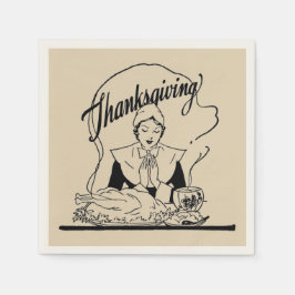 Vintager Erntedank Grace Beige Paper Napkin Serviette
