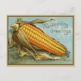 Vintager Erntedank Grüße Corn Feiertagspostkarte